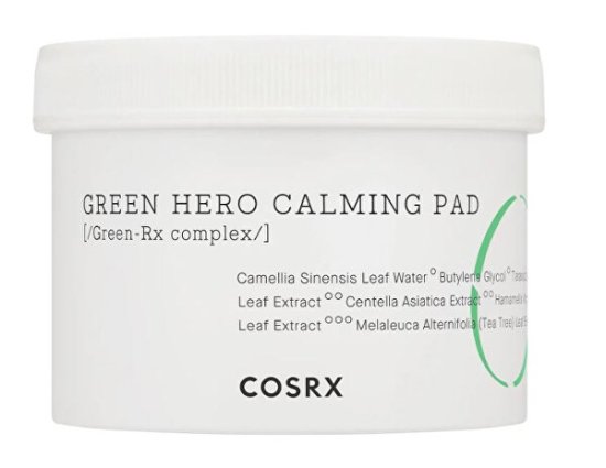 Cosrx Upokojujúce pleťové tampóny One Step Green Hero (Calming Pad) 70 ks