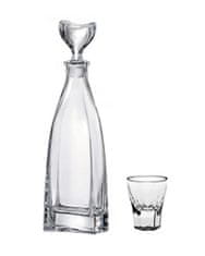 Crystal Bohemia Bohemia Crystal set na pálenku Flair (karafa + 6 pohárov)