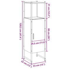Petromila vidaXL Kúpeľňová skrinka staré drevo 33x33x120,5 cm kompozitné drevo