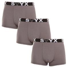 Styx 3PACK pánske boxerky športová guma nadrozmer tmavo sivé (R10636363) - veľkosť 4XL