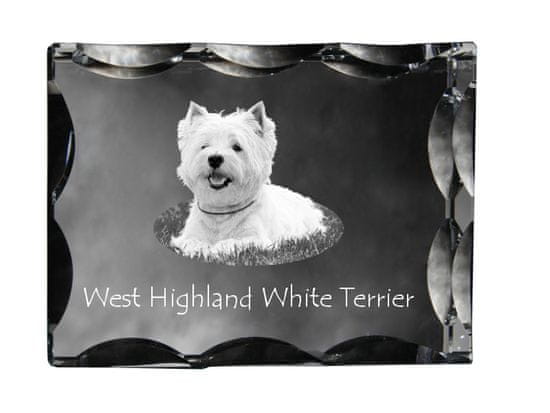 Artdog West Highland White Terrier, Westie - krištáľ s fotkou psíka, sklenená soška s fotkou, unikátny rám s fotkou od Art-Dog