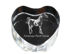 Artdog American Paint Horse - fotografia koňa v krištáli, krištáľové srdce, jedinečný fotorámik od Art-Dog