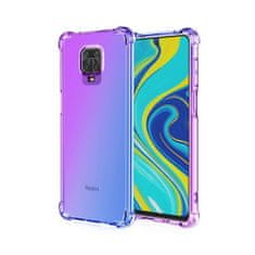 TopQ Kryt Xiaomi Redmi Note 9 Pro silikón Shock dúhový fialovo-modrý 50165