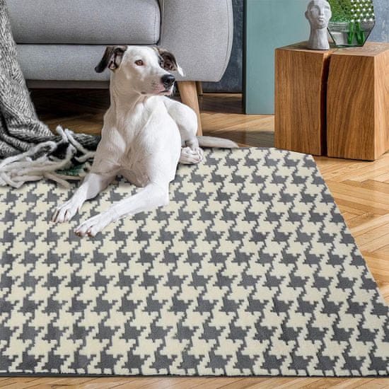 Tutumi Koberec Clover Pepit Grey plyšový