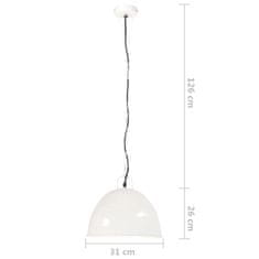 Vidaxl Industriálna vintage závesná lampa 25 W, biela 31 cm E27