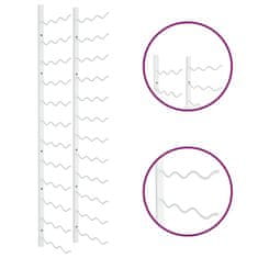 Vidaxl Nástenný stojan na víno na 36 fliaš biely železný