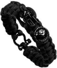 Camerazar Mužský náramok Spartan Helmet Viking Survival, nerezová oceľ, paracord 550, dĺžka 22 cm - Varianta 2