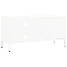 Vidaxl TV skrinka biela 90x30x44 cm oceľ a sklo