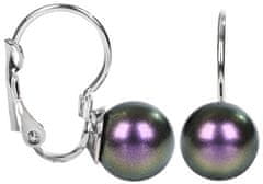 Levien Pôvabné náušnice s klapkou Pearl Iridescent Purple