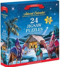 EuroGraphics Puzzle Adventný kalendár: Narodenie Ježiška 24x50 dielikov