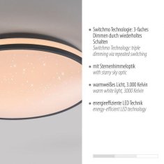 PAUL NEUHAUS JUST LIGHT LED stropné svietidlo hviezdne nebo čierne krokovo stmievateľné 3000K LD 14294-18