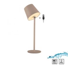 PAUL NEUHAUS JUST LIGHT LED svietidlo na fľašu béžová na batérie dotykový stmievač USB IP54 stolná lampa 3000K LD 19251-39