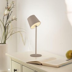 PAUL NEUHAUS JUST LIGHT LED svietidlo na fľašu béžová na batérie dotykový stmievač USB IP54 stolná lampa 3000K LD 19251-39