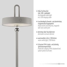 PAUL NEUHAUS JUST LIGHT LED stolná lampa na batérie mobilný dotykový stmievač ochrana proti striekajúcej vode USB 2700K LD 19310-40