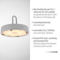 PAUL NEUHAUS JUST LIGHT LED stolná lampa priemer 25cm moblná na batérie USB IP44 stmievateľné dotykom 2700K LD 19303-40