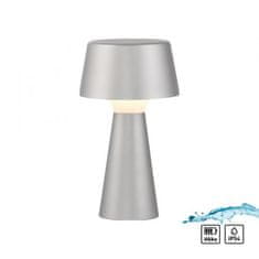 PAUL NEUHAUS JUST LIGHT LED stolná lampa na batérie strieborná dotykový stmievač IP54 USB vnútorné aj vonkajšie použitie 3000K LD 19260-21