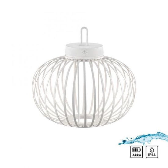 PAUL NEUHAUS JUST LIGHT LED stolná lampa priemer 36cm biela na batérie USB IP44 stmievateľné dotykom 2700K LD 19304-16