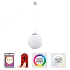 PAUL NEUHAUS JUST LIGHT LED závesné svietidlo Smarthome priemer 25 strieborná stmievateľné s aplikáciou diaľkový ovládač Tuya RGB/2700-5000K LD 22073-55