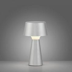 PAUL NEUHAUS JUST LIGHT LED stolná lampa na batérie strieborná dotykový stmievač IP54 USB vnútorné aj vonkajšie použitie 3000K LD 19260-21