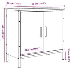 Petromila vidaXL Skrinka na umývadlo staré drevo 60x30x60 cm kompozitné drevo