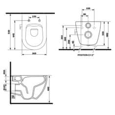 ISVEA INFINITY CLEANWASH závesná WC misa Rimless, batéria a bidet. spŕška, biela 10NFS1005I - Isvea