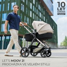 Kinderkraft Kočík kombinovaný Moov 2 3v1 Moonlight Grey - penové kolesá