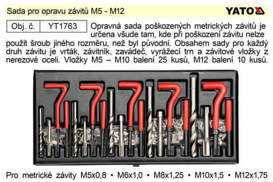 YATO Súprava na opravu závitov M5 - M12 YT-1763