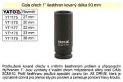 YATO Gola orech šesťhran 1&quot; kovaný predĺžený 32mm