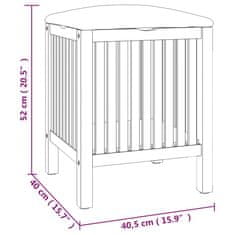 Vidaxl Kúpeľňová stolička 40,5x40x52 cm masívne orechové drevo