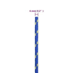 Vidaxl Lodné lano modré 6 mm 250 m polypropylén