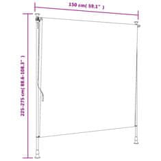 Vidaxl Vonkajšia roleta modro-biela 150x270 cm látka a oceľ