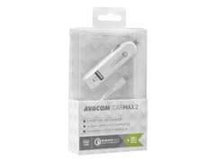 Avacom  Carmax 2 nabíjačka do auta 2x Qualcomm Quick Charge 2.0, biela farba (USB-C kábel)