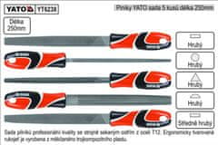 YATO Pilníky délka 250mm sada 5 kusů