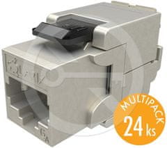 Solarix SXKJ-10G-STP-BK-SA - keystone CAT6A samořezný, multipack 24 ks