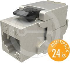 Solarix SXKJ-5E-STP-BK-SA - keystone CAT5E samořezný, multipack 24 ks