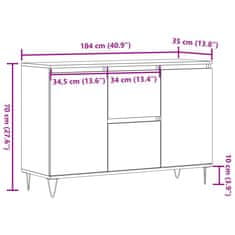 Petromila vidaXL Komoda dub artisan 104x35x70 cm kompozitné drevo