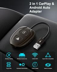 Tavalax Tavalax 2-v-1 bezdrôtový IA adaptér pre CarPlay a Android Auto pre automobily