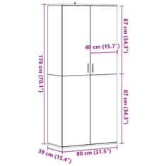 Petromila vidaXL Botník dub artisan 80x39x178 cm kompozitné drevo