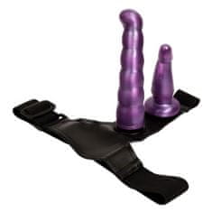 XSARA Dvojitý strap-on - dva elastické gelové penisy – lbb 022021