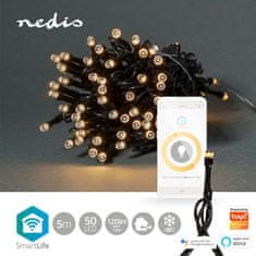 Nedis Wi-Fi chytré dekoratívne LED/ teplá biela/ 50 LED's/ Android & iOS/ SmartLife/ 5 m