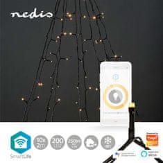 Nedis Wi-Fi chytré dekoratívne LED/ teplá biela/ 200 LED&#39;s/ Android & iOS/ SmartLife/ 10 x 2 m