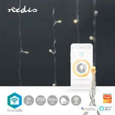 Nedis Wi-Fi chytré dekoratívne LED/ teplá biela/ 200 LED&#39;s/ Android & iOS/ SmartLife/ 3 m