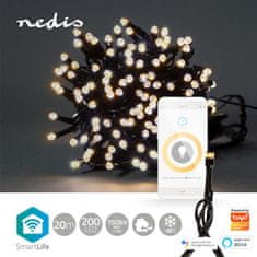 Nedis Wi-Fi chytré dekoratívne LED/ teplá biela/ 200 LED's/ Android & iOS/ SmartLife/ 20 m