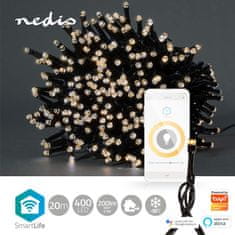 Nedis Wi-Fi chytré dekoratívne LED/ teplá biela/ 400 LED's/ Android & iOS/ SmartLife/ 20 m