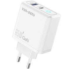 Ven Type-C + USB Rýchlonabíjací Cestovný Adaptér - Biela KP34855