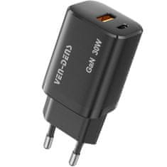 Ven 30W USB Type-C Rýchlonabíjacia Sieťová Nabíjačka - Čierna KP34862