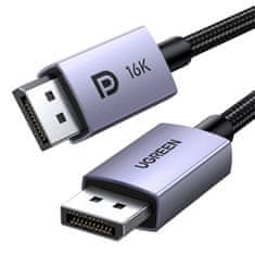 shumee Pletený kábel DisplayPort 2.1 16K 3D Vision, 2m, sivý