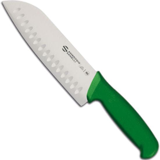 shumee Santoku nôž s guličkovým brúsením SUPRA COLORE HACCP 180/310 mm - zelený