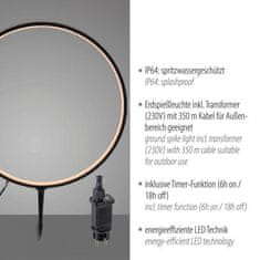 PAUL NEUHAUS JUST LIGHT LED vonkajšie svietidlo so zápichom priemer 50cm čierna IP65 s časovačom do záhrady 3000K LD 19511-18