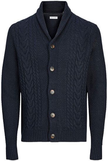 Jack&Jones Pánsky sveter JJCRAIG Knit Fit 12258484 Sky Captain